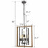Rustic 5-Light Kitchen Island Chandelier in Wood Grain Finish
